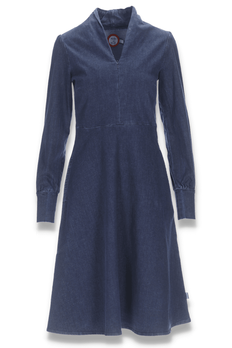 Edwarda mørk jeansblå denimkjole