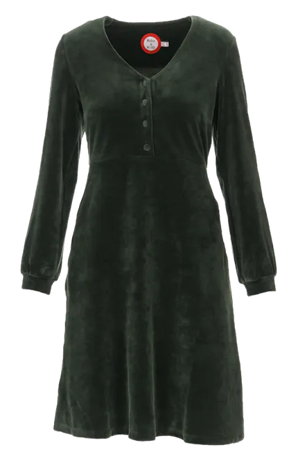 Hovedbilde Janka kombogrønn velurkjole