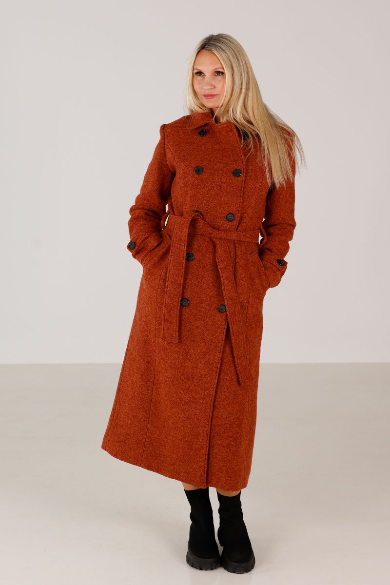 Carola ullkåpe i rustbrun