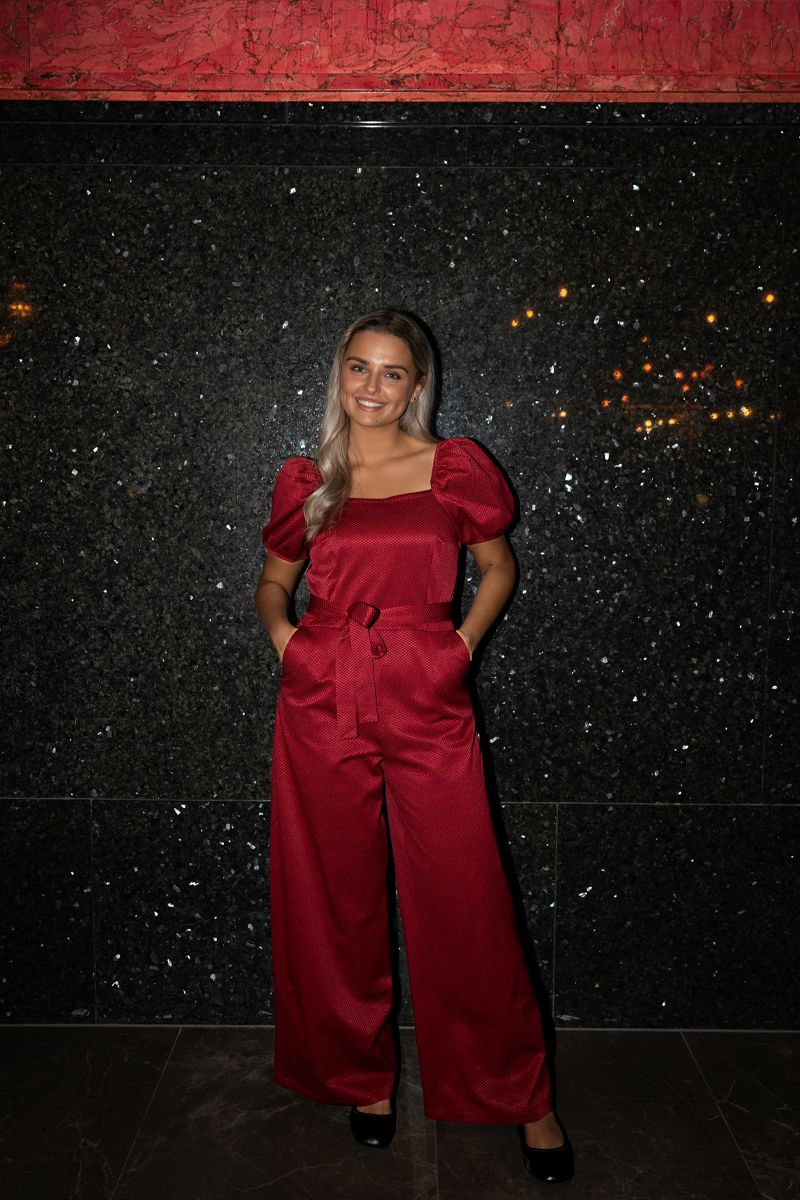 Peggy rålekker burgunder jumpsuit