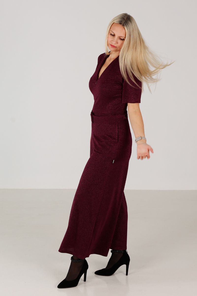Vera mørk plomme glitter jumpsuit