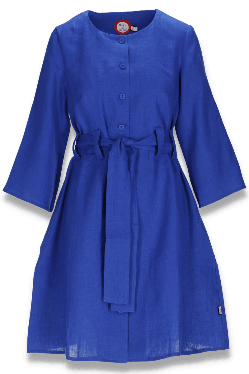 Eirunn kongeblå skjortekjole i lin