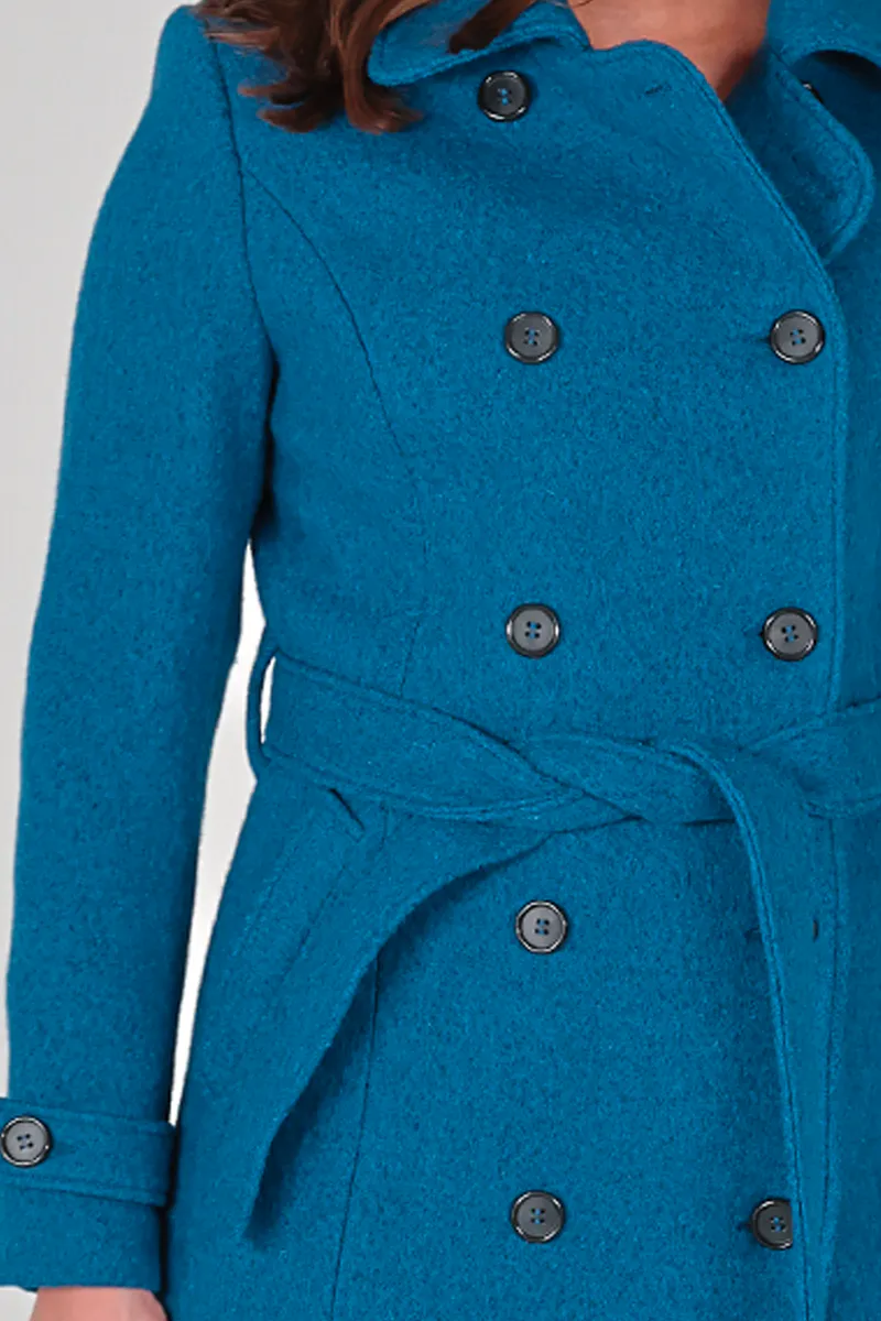 Carola ullkåpe i blåpetrol