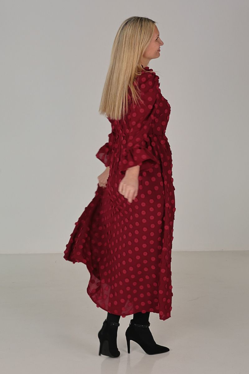 Sina elegant burgunder selskapskjole