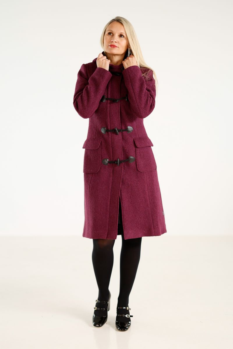 Idunn Duffel coat plum ull
