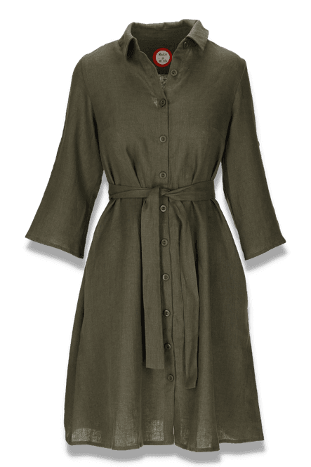 Hovedbilde Fay khaki skjortekjole i lin