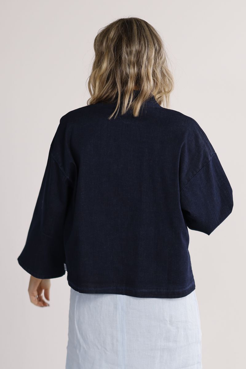 Cora mørkblå denimjakke