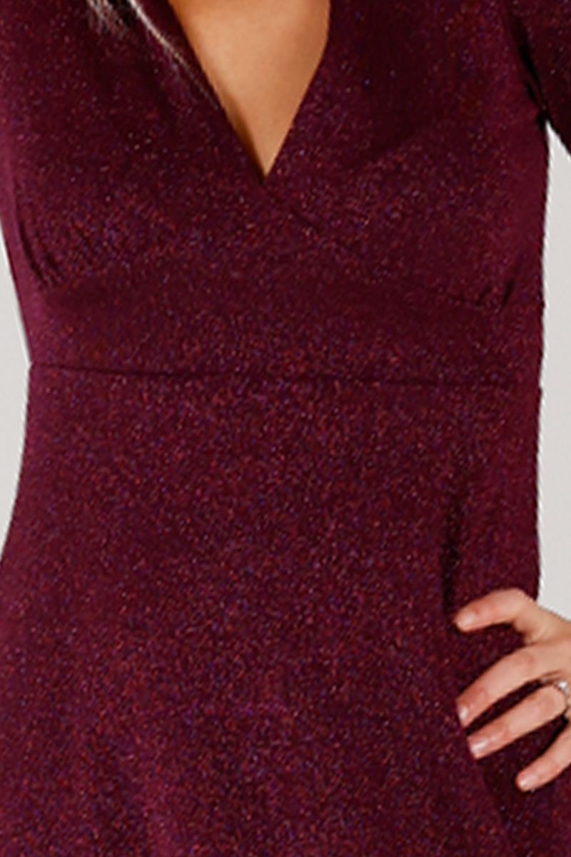 Sylvi mørk plomme glitterkjole