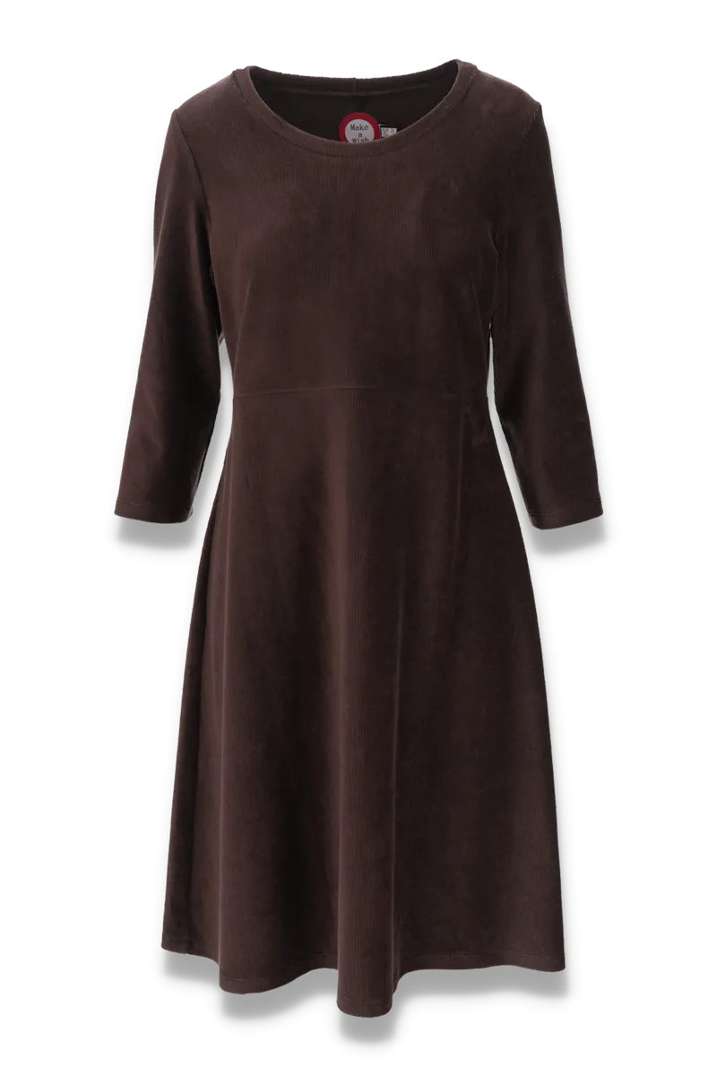 Elli kjole brun babycord 