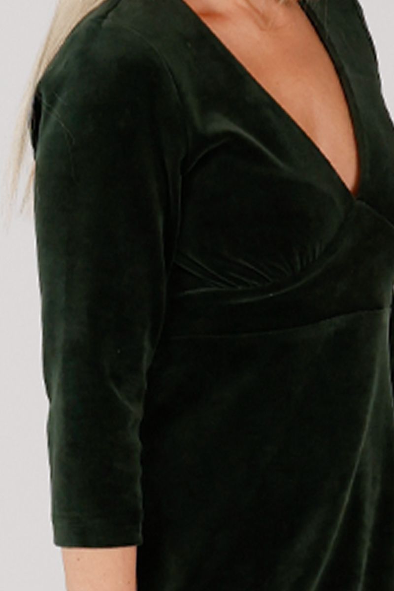 Hildur kombogrønn velurkjole