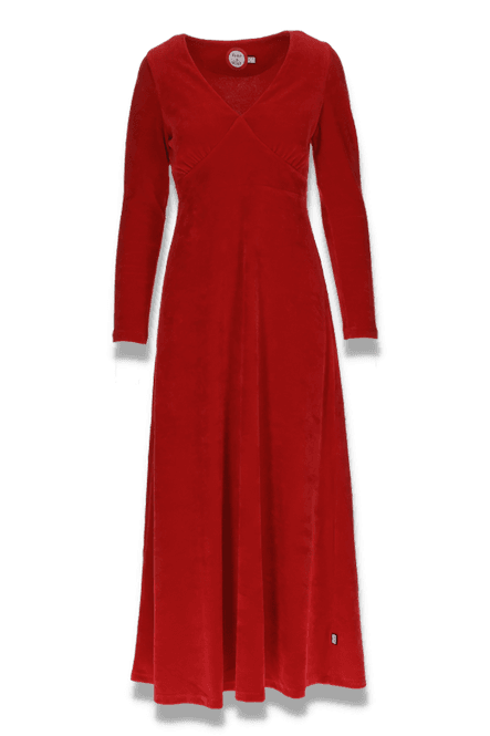 Hovedbilde Inga rød lang velurkjole