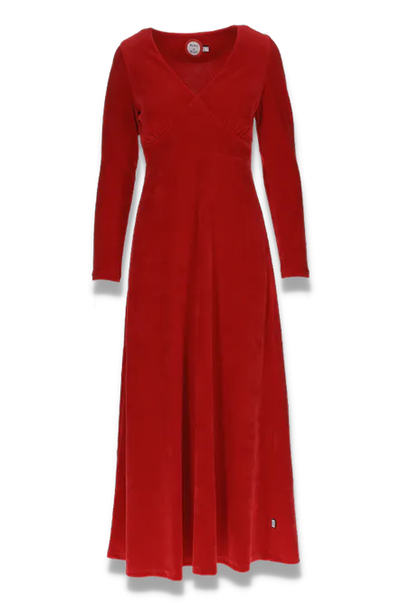 Hovedbilde Inga rød lang velurkjole