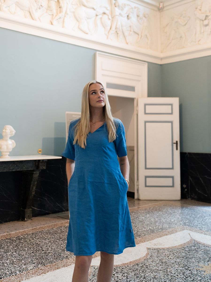 Heidi jeansblå linkjole
