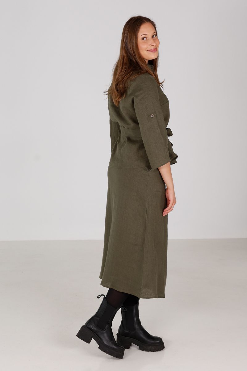 Linn khaki linskjorte