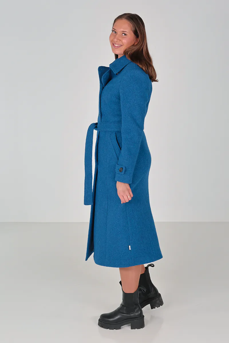 Carola ullkåpe i blåpetrol