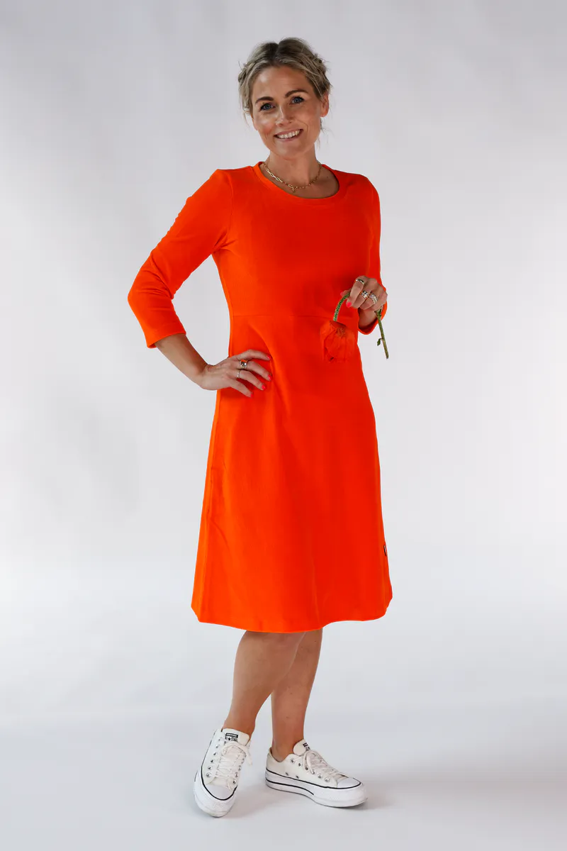 Elli kjole babycord oransje