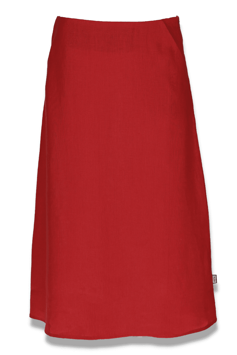 Agata skjørt i rød lin